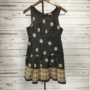FREE PEOPLE • Mini Dress 2 A line gray gold yellow